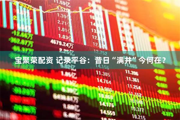 宝聚荣配资 记录平谷：昔日“满井”今何在？